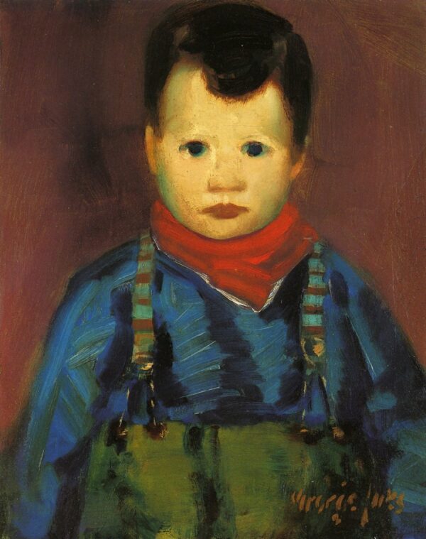 Boy with Suspenders by George Luks, hand-painted oil painting reproduction