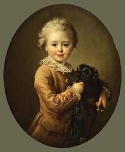 Boy with a Black Spaniel by François-Hubert Drouais, hand-painted oil painting reproduction