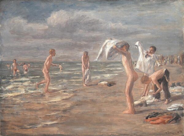 Boys Bathing by Max Liebermann, hand-painted oil painting reproduction