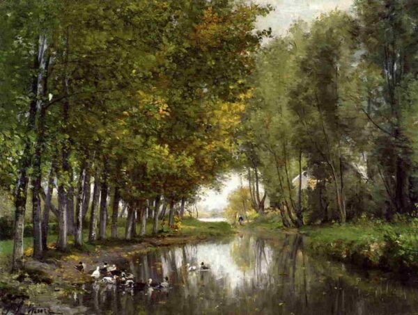 Bras de Seine du cote de Neuilly by Stanislas Lépine, hand-painted oil painting reproduction