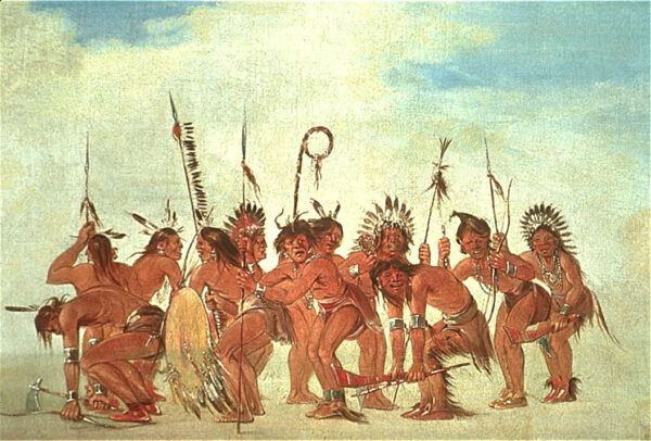 Braves’ Dance at Fort Snelling by George Catlin, hand-painted oil painting reproduction