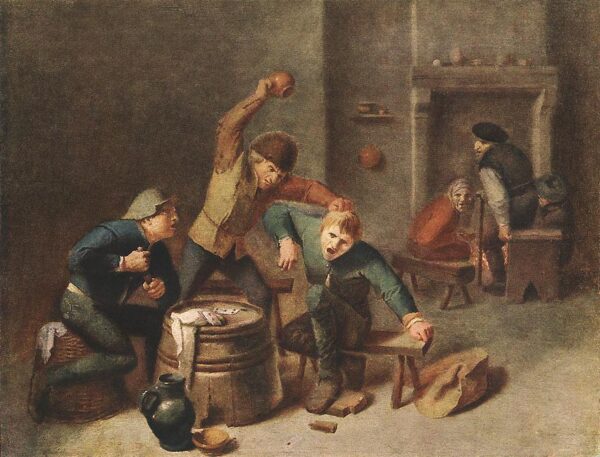 Brawling Peasants by Adriaen Brouwer, hand-painted oil painting reproduction