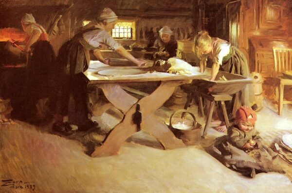 Bread Baking by Anders Zorn, hand-painted oil painting reproduction