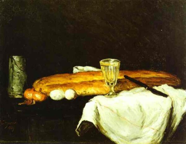 Bread and Eggs by Paul Cézanne, hand-painted oil painting reproduction