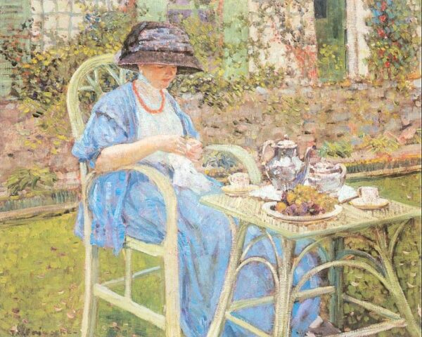 Breakfast In The Garden by Frederick Carl Frieseke, hand-painted oil painting reproduction