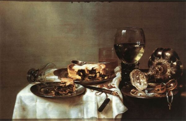 Breakfast Table with Blackberry Pie by Willem Claesz Heda, hand-painted oil painting reproduction