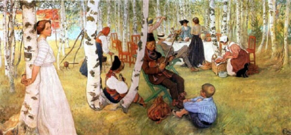Breakfast in the Open by Carl Larsson, hand-painted oil painting reproduction