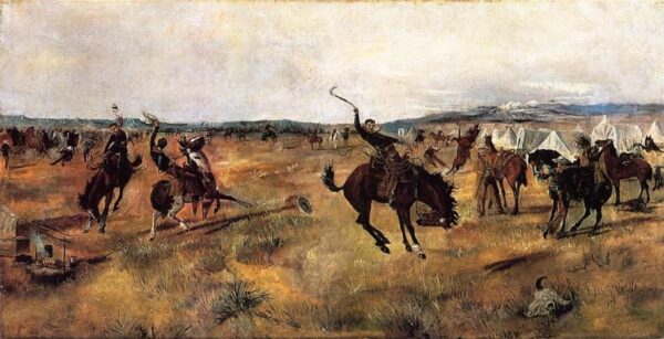 Breaking Camp by Charles Marion Russell, hand-painted oil painting reproduction