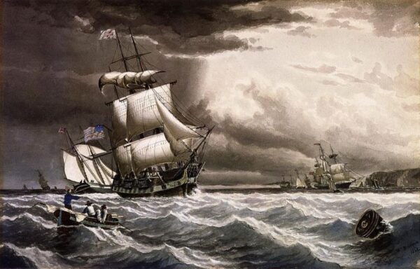 Breezy Day off a Headland by William Bradford, hand-painted oil painting reproduction