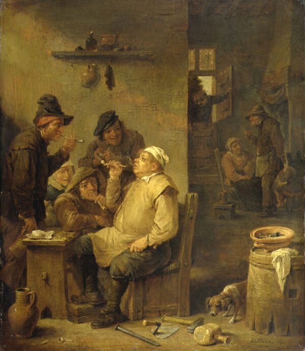 Bricklayer Smoking a Pipe by David Teniers the Younger, hand-painted oil painting reproduction
