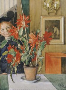 Brita’s Cactus by Carl Larsson, hand-painted oil painting reproduction