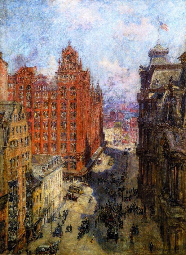 Broad Street Station Philadelphia by Colin Campbell Cooper, hand-painted oil painting reproduction