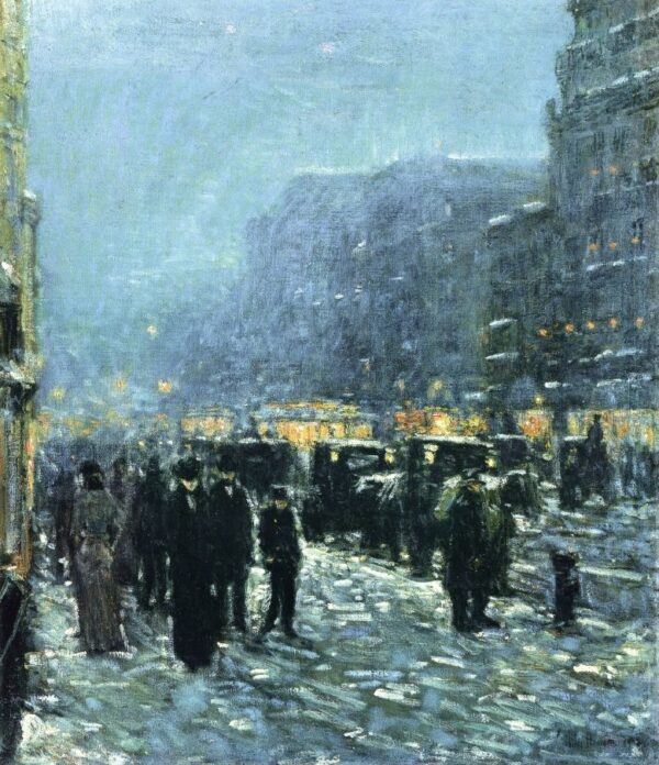 Broadway and 42nd Street by Frederick Childe Hassam, hand-painted oil painting reproduction