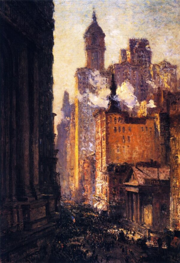 Broadway from the Post Office by Colin Campbell Cooper, hand-painted oil painting reproduction