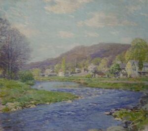 Brook in June by Willard Metcalf, hand-painted oil painting reproduction