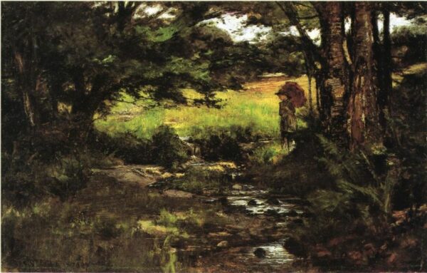 Brook in Woods by Theodore Clement Steele, hand-painted oil painting reproduction