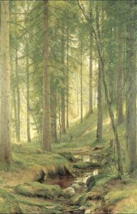 Brook in a Forest by Ivan Shishkin, hand-painted oil painting reproduction