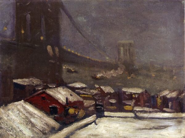 Brooklyn Bridge by George Luks, hand-painted oil painting reproduction