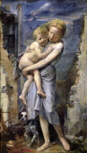 Brother and Sister Two Orphans of the Siege of Paris in 1870 71 by Jean Baptiste Carpeaux, hand-painted oil painting reproduction