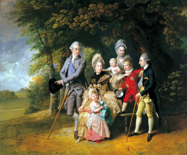 Queen Charlotte with her Children and Brothers by Johann Zoffany, hand-painted oil reproduction