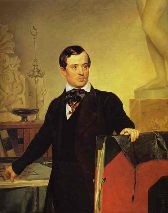 Portrait of the Architect and Painter Alexander Brulloff by Karl Briullov, hand-painted oil reproduction