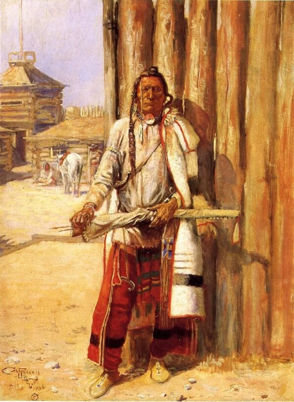 Buffalo Coat by Charles Marion Russell, hand-painted oil painting reproduction