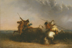 Buffalo Hunt by Alfred Jacob Miller, hand-painted oil painting reproduction