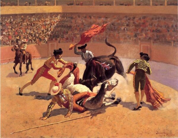 Bull Fight in Mexico by Frederic Remington, hand-painted oil painting reproduction
