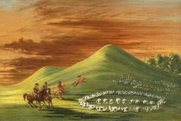 Butte de Mort, Sioux Burial Ground, Upper Missouri by George Catlin, hand-painted oil painting reproduction
