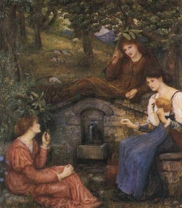 By a Clear Well by Marie Spartali Stillman, hand-painted oil painting reproduction