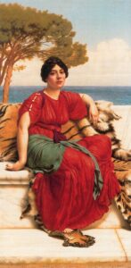 By the Blue Ionian Sea by John William Godward, hand-painted oil painting reproduction