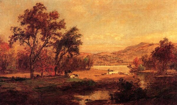 By the Lake by Jasper Francis Cropsey, hand-painted oil painting reproduction