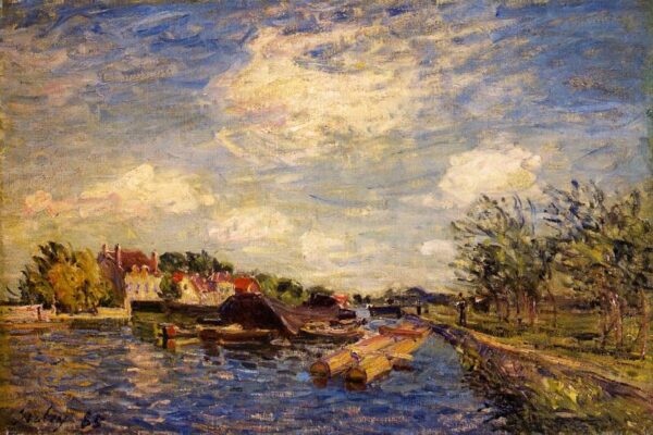 By the Loing by Alfred Sisley, hand-painted oil painting reproduction