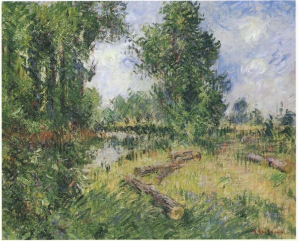 By the Orne River near Caen by Gustave Loiseau, hand-painted oil painting reproduction