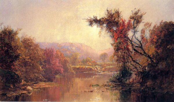 By the River by Jasper Francis Cropsey, hand-painted oil painting reproduction