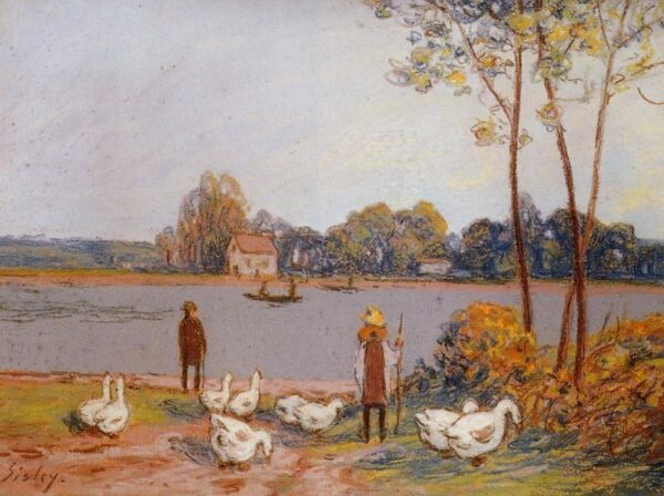 By the River Loing by Alfred Sisley, hand-painted oil painting reproduction
