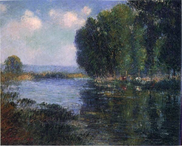 By the River in Normandy by Gustave Loiseau, hand-painted oil painting reproduction
