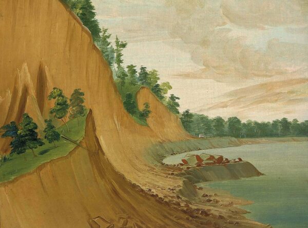 Cabane’s Trading House, 930 Miles above St. Louis by George Catlin, hand-painted oil reproduction