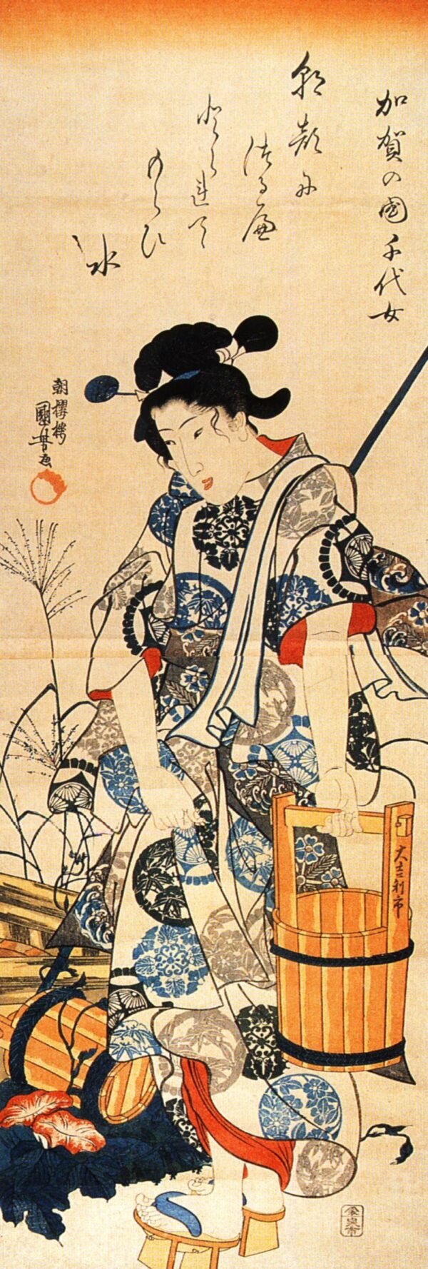 Caga no Chiyo by Utagawa Kuniyoshi, hand-painted oil painting reproduction