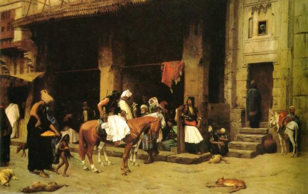 A Street Scene in Cairo by Jean-Léon Gérôme, hand-painted oil painting reproduction