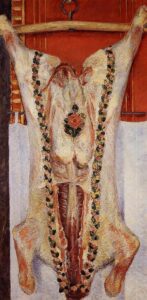 Calf in a Butcher Shop by Gustave Caillebotte, hand-painted oil painting reproduction