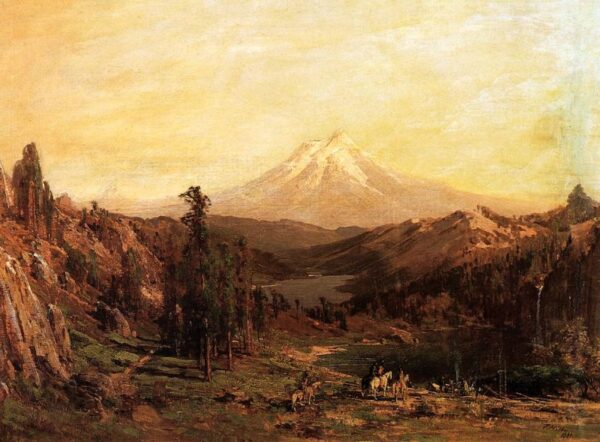 Mount Shasta and Castle Lake, California by Thomas Hill, hand-painted oil painting reproduction
