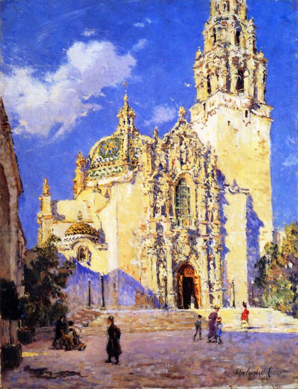 California State Building San Diego Exposition by Colin Campbell Cooper, hand-painted oil painting reproduction
