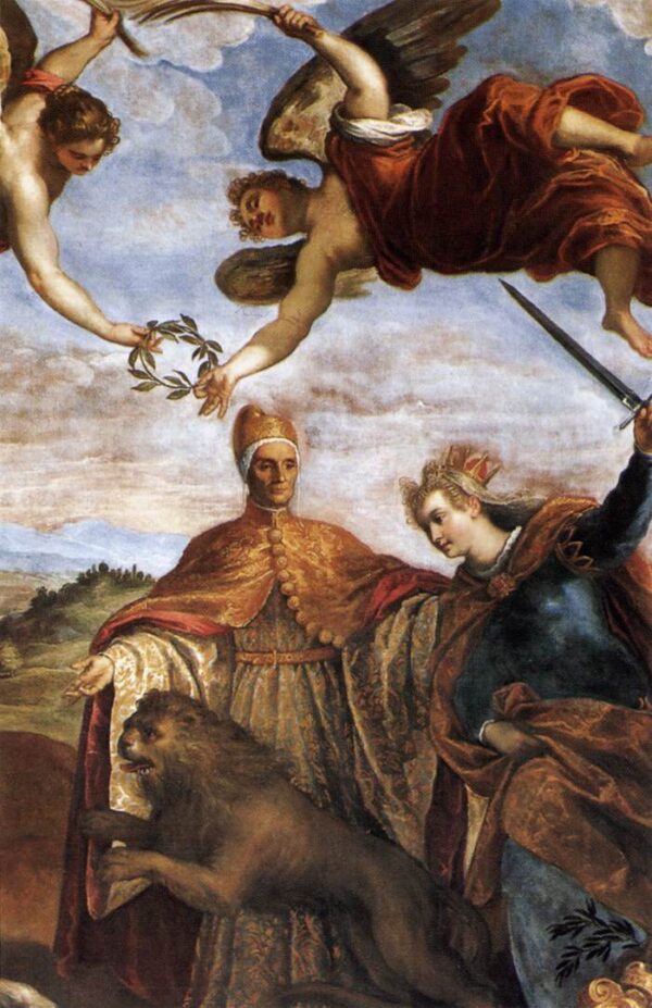 Allegory of the Victory over the League of Cambrai by Palma il Giovane, hand-painted oil painting reproduction