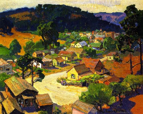 Cambria a Peaceful California Village by Franz Bischoff, hand-painted oil reproduction