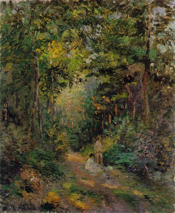 Autumn Path through the Woods by Camille Pissarro, hand-painted oil painting reproduction