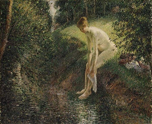 Bather in the Woods by Camille Pissarro, hand-painted oil painting reproduction