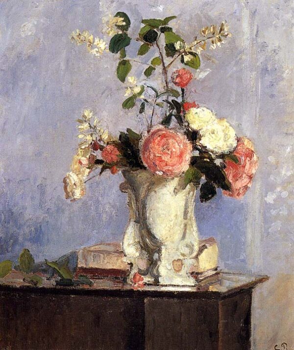 Bouquet Of Flowers Pink by Camille Pissarro, hand-painted oil painting reproduction