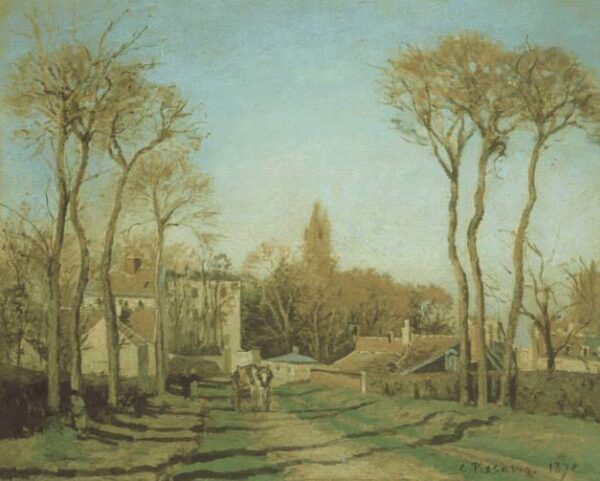 Entrance to the Village of Voisins by Camille Pissarro, hand-painted oil painting reproduction