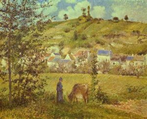 Landscape at Chaponval by Camille Pissarro, hand-painted oil painting reproduction